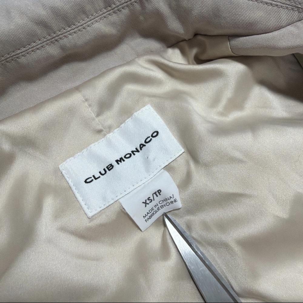 Club Monaco Womens Pale Pink Beige Long Sleeve Trench Coat XS - Picture 14 of 16